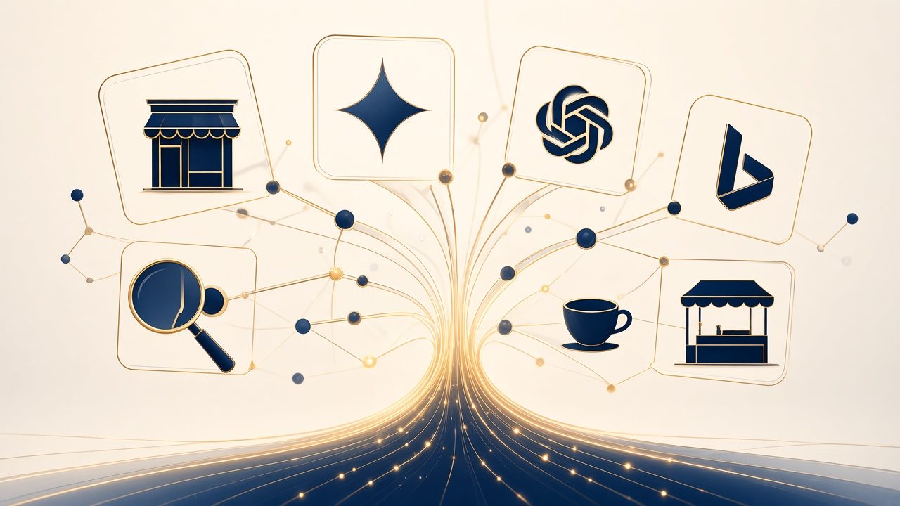 Illustration of AI-powered local business discovery