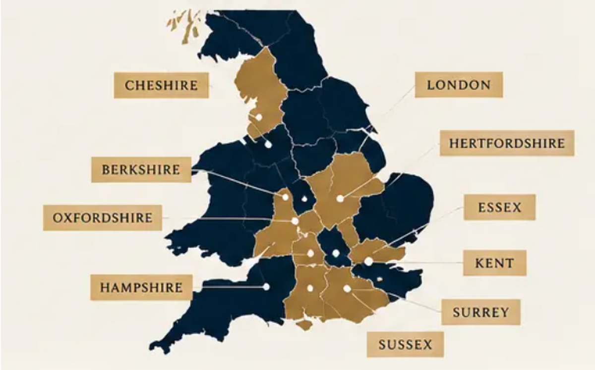 Conceptual illustration of regional publication coverage across Britain